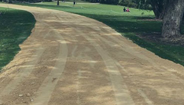 a completed road track access job at a Perth park