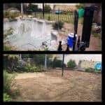 before and after of our swimming pool removal service